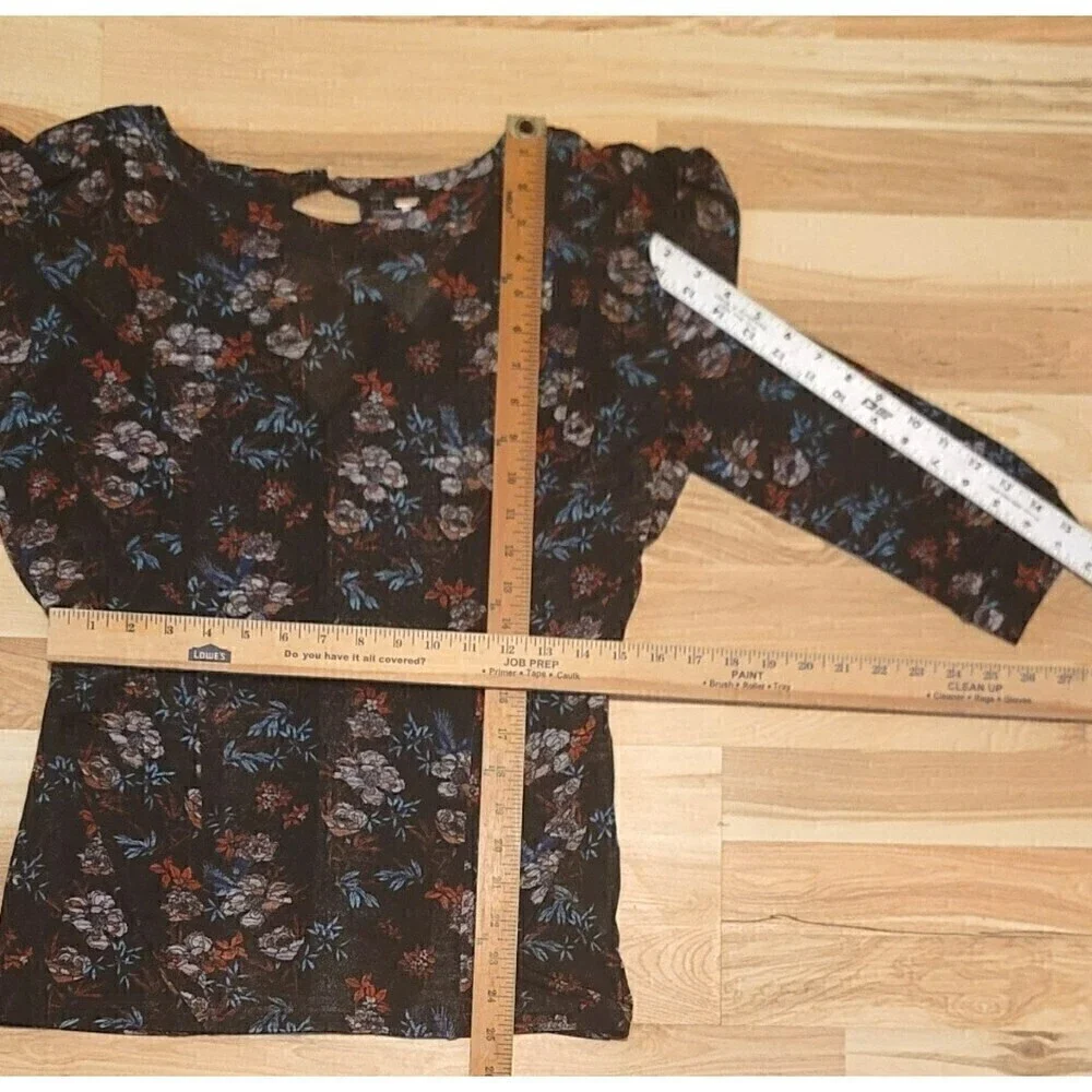 Free People Floral Dock Street Top Stretch Ruffle - Size SP